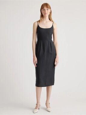 NWT Quince European Linen Scoop Neck MIDI Dress